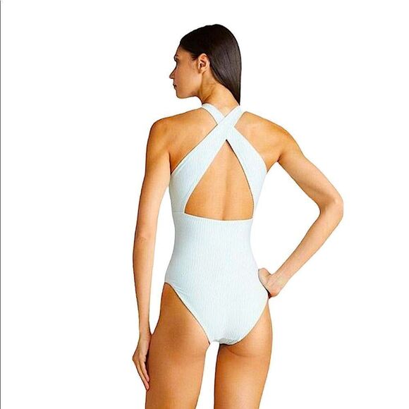 Onia Nicole One-Piece Seersucker Bondi Blue - Picture 4 of 7